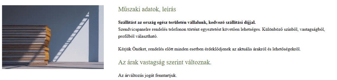 szendvicspanel vásárlás